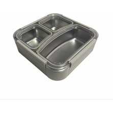 Vagonlife VGN-12171 Kırık Beyaz Üç Bölmeli Çelik Lunchbox 780 ml