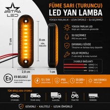 Astra Led Füme Side Marker Sarı/turuncu LED Yan Lamba – E9 Belgeli