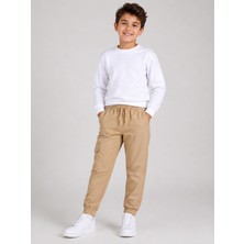Ugly Duck Erkek Çocuk Gabardn Kargo Cep Pantolon Bej 5-14 Yaş