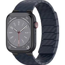 Palmira Demir Movenchy Apple Watch 45MM Carbon Steel Kordon - Lacivert