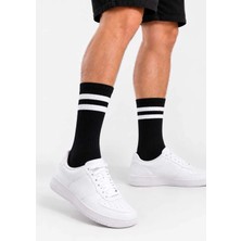 Tenra Ace Erkek Çizgili Tenis Çorabı - Spor Soket Çorap