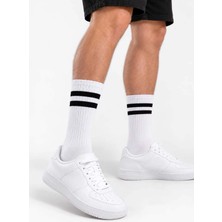 Tenra Ace Erkek Çizgili Tenis Çorabı - Spor Soket Çorap