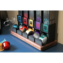 Print Zone Nespresso Uyumlu 5'li Kapsül Dispenseri - Etiket Yuvalı Kahve Standı Organizeri