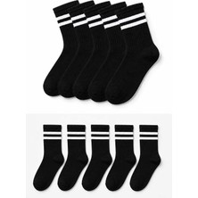Tenra Ace 5’li Kadın Çizgili Tenis Çorabı - Spor Soket Çorap