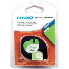 Dymo Letratag Beyaz Kağıt Şerit (12MM x 4metre)
