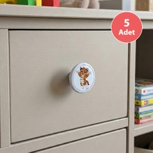 Eym 5 Adet Çocuk Odası Mobilya Kulp Tekli Düğme Çap 55 mm Kaplan