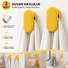 Basart 2'li Duvar Tipi Havlu Tutucu Askı | Yapışkanlı Havlu Askılığı | Banyo Mutfak Havlu Askısı