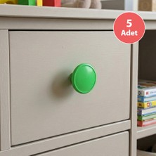 Eym 5 Adet Çocuk Odası Tekli Düğme Mobilya Kulp Çap 55 mm Yeşil