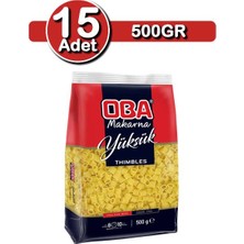Oba Yüksük Makarna 500 G x 15 Adet | Çoklu Stok Paketi
