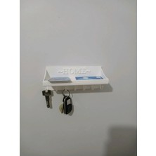 Print Zone Home Yazılı Raflı Duvara Monte Anahtarlık - 5 Askılı Gözlük ve Aksesuar Düzenleyici