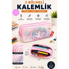 Artlantis Iki Bölmeli Bez Kalemlik Kız 1 Adet Südor Kç12 Iki Bölmeli Fermuarlı Bez Kalemlik Kutusu Çocuk Okul Kalem Makyaj Kutusu