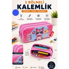 Artlantis Iki Bölmeli Bez Kalemlik Kız 1 Adet Südor Kç12 Iki Bölmeli Fermuarlı Bez Kalemlik Kutusu Çocuk Okul Kalem Makyaj Kutusu