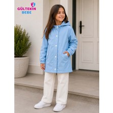 Gültekin Bebe Mıss Crıspy Düğmeli Kız 9-12 Yaş Yağmurluk -BE10447262537 - Mavi