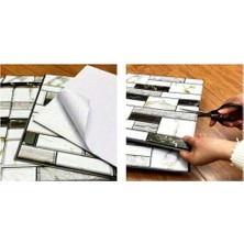 Just Cheap Store 3D Mermer Görünümlü Kendinden Yapışkanlı Duvar Sticker