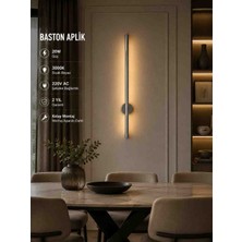 Krom Modern LED Duvar Apliği 75 cm – 3000K Sıcak Beyaz