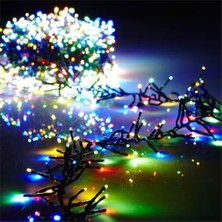 Just Cheap Store 10M 100 LED Damla Uçlu Rgb Işık Siyah Kablo