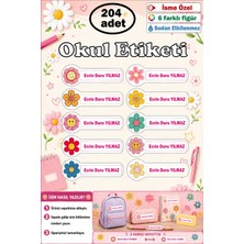 Ayza Tasarım İsme Özel Su Geçirmez Okul Etiketi Sticker Kişiye Özel Kız Çocuk İsim Etiketi Kırtasiye Malzemeleri