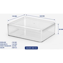 500 cc - Dikdörtgen Kristal Kase ve Kapağı