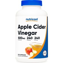 Nutricost Apple Cider Vinegar - 500MG 240 Vegetarian Capsules (8 Aylık Kullanım)