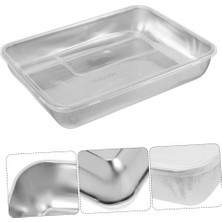 Just Cheap Store Çok Amaçlı Paslanmaz Çelik Fırın ve Saklama Kabı (25X20X5 Cm)