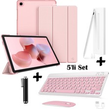 M.TK Moveteck Samsung Galaxy Tab A11 Plus/a9 Plus 11 Inç Uyumlu Flip Kılıf + Bluetoothlu Klavye Mause + Dokunmatik Stylus Kalem 5'li Set