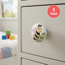 Eym 5 Adet Porselen Düğme Arı Çocuk Odası Mobilya Kulp