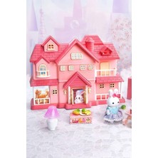 PopŞeker Bay Dreamy Büyük Villa Oyun Seti - Mini Tavşan Figürlü Aksesuarlı Kız Çocuk Evcilik Oyun Evi (3+ Yaş)