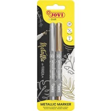 Jovi 1602M Metallic Markers 2 Renk (Gold & Silver) - Koyu Zemin, Kumaş ve Cam Için Metalik Efektli Markör