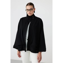 Facette Scarlet Gabardin Oversize Ceket Siyah