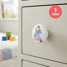 Eym 5 Adet Tomurcuk Porselen Düğme Peri Çocuk Odası Mobilya Kulp