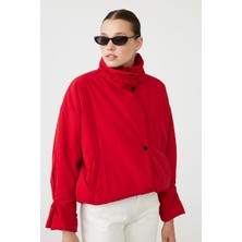 Facette Arden Kısa Bomber Mont Kırmızı