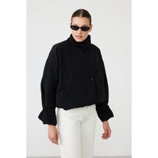 Facette Arden Kısa Bomber Mont Siyah