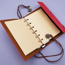 Just Cheap Store Küçük Boy Pusula Baskılı Deri Defter