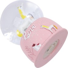 Just Cheap Store Mini Işıklı Sevimli Atlı Kız Kar Küresi