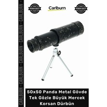 Carlburn #dürbün Profesyonel Kaliteli Zoomlu 50X50 Panda Metal Gövde Tek Gözle Büyük Mercek Korsan Dürbün