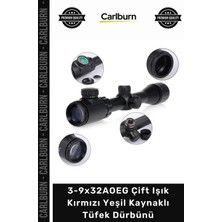 Carlburn #dürbün Profesyonel Zoom Avcı 39X32AOEG Çift Işık Kırmızı Yeşil Kaynaklı Tüfek Dürbünü