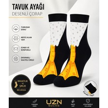Uzn Socks Ördek Ayaklı Komik Çorap | Siyah Yenilikçi Tasarım Hediyelik Unisex Çorap