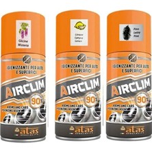 Atas Airclim Klima Temizlik ve Dezenfektan Gaz Bombası 150ml Mor Salkım +Limon Kokulu  + Çam koku  toplam 3 ürün