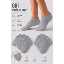 Medine Ticaret Medineticaret 12 Çift Gri Pamuklu Unisex Patik Çorap | Terletmeyen Günlük Çorap Seti