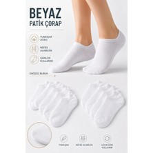 Medine Ticaret Medineticaret 12 Çift Beyaz Pamuklu Unisex Patik Çorap | Terletmeyen Günlük Çorap Seti