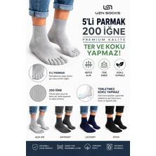 Uzn Socks 4 Çift Bambu 5 Parmak Çorap Unisex Parmaklı Çorap Nefes Alan Yumuşak Günlük Çorap