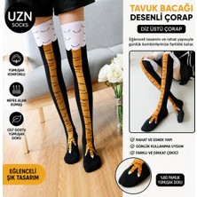 Uzn Socks Başlık: Tavuk Ayağı Çorap Dizüstü Komik Desenli Kostüm Çorabı Eğlenceli Ilginç Tasarım