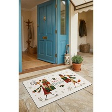 Valerine Life Kapı Önü Paspası 45X70CM Dış Mekan Yeni Yıl Ürünleri Noel Süsleri Neşeli Noel Dostları