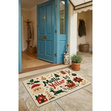 Valerine Life Kapı Önü Paspası 45X70CM Iç Dış Mekan Yeni Yıl Ürünleri Noel Süsleri Yıla Merhaba