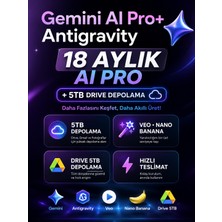 Google Gemini Pro 18 Ay Kişisel Hesaba Tanımlama 5 Tb Depolama (Grup Daveti Değildir)
