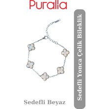 Puralia Sedefli Beyaz Yaprak Bileklik
