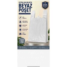 Sedef Plastik 50X90 Beyaz Atlet Poşet 50X90CM Büyük Boy Poşet Kasap Mağaza Market Taşıma Torbası