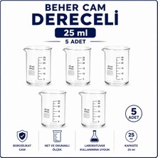 Labolist Beher Cam Dereceli 25 ml  5 Adet