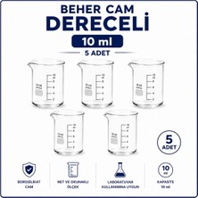 Labolist Beher Cam Dereceli 10 ml  5 Adet