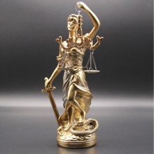 Hediyesahibi Adalet Terazisi Themis Heykeli – Gold Renkli Dekoratif Biblo Heykel